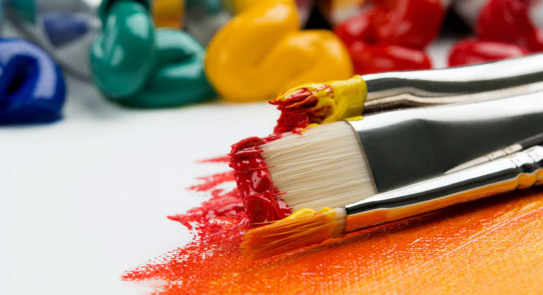 Paintbrushes and Paint